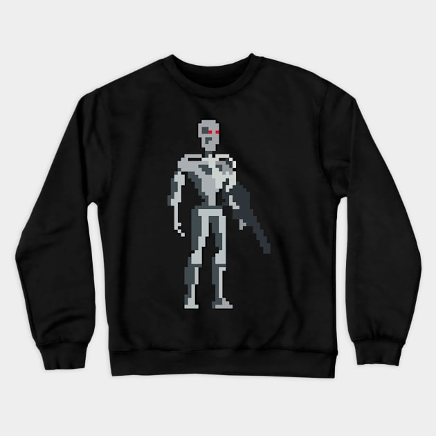 Pixel-art Robot Crewneck Sweatshirt by AdiDsgn